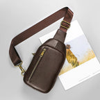 Genuine Leather Small Sling Bag Backpack for Men Travel Outdoor Hunting Hiking Camping