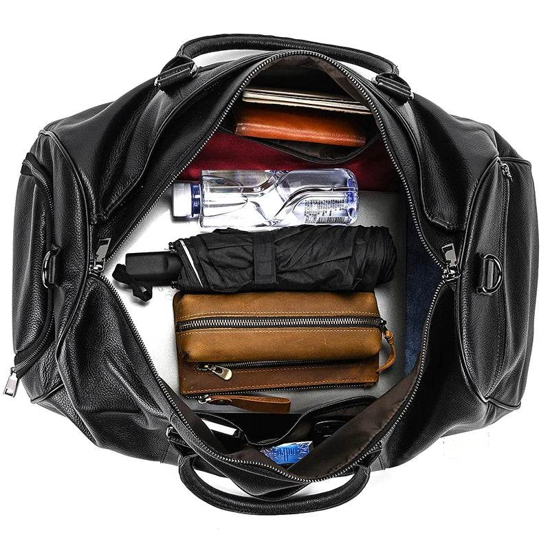 Designer Leather Travel Bag for Men & Women – Waterproof Duffle - VacationGrabs