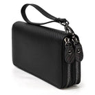 Retro Real Leather Wallet for Men Business Casual with Double Zipper - VacationGrabs