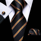 Gold & Beige Silk Tie Set for Men - VacationGrabs