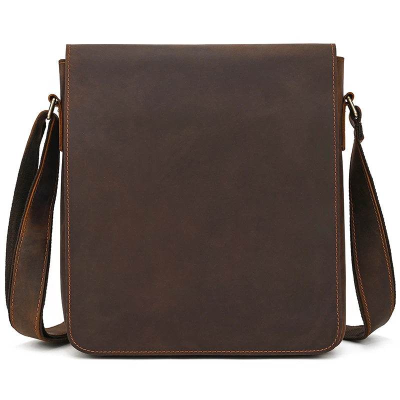Genuine Leather Men's Shoulder Bag Crossbody Messenger for iPad - VacationGrabs