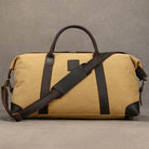 Canvas & Leather Travel Bag for Men Large Shoulder Weekender Bag - VacationGrabs