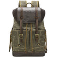 Men's Waxed Canvas Rucksack Backpack with Laptop Sleeve