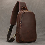 Men's Genuine Leather Sling Bag — Vintage Travel Crossbody