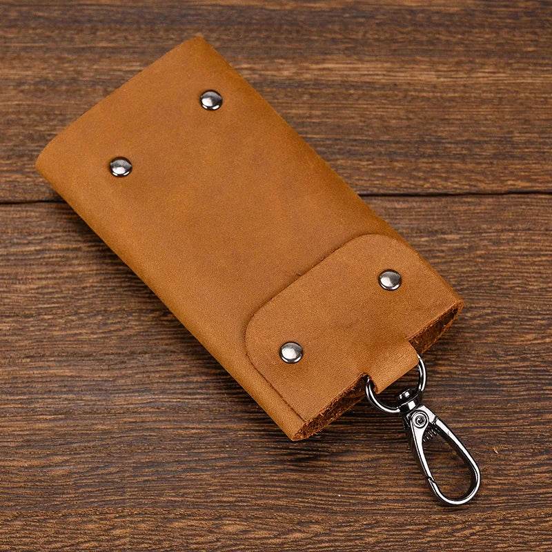 Crazy Horse Leather Keycase for Car & Coin Wallet Genuine Leather - VacationGrabs