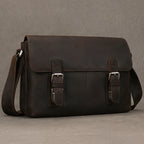 Top Leather Crazy Horse Leather 9.7" Ipad Shoulder Bag