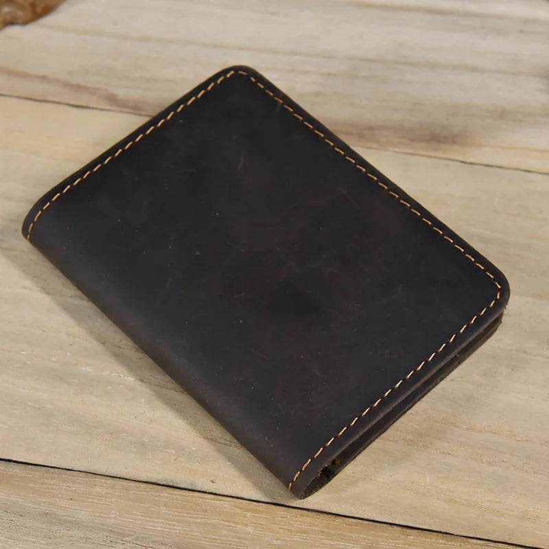 Small Bifold Wallet for Men & Women Slim Leather Coin Card Holder - VacationGrabs
