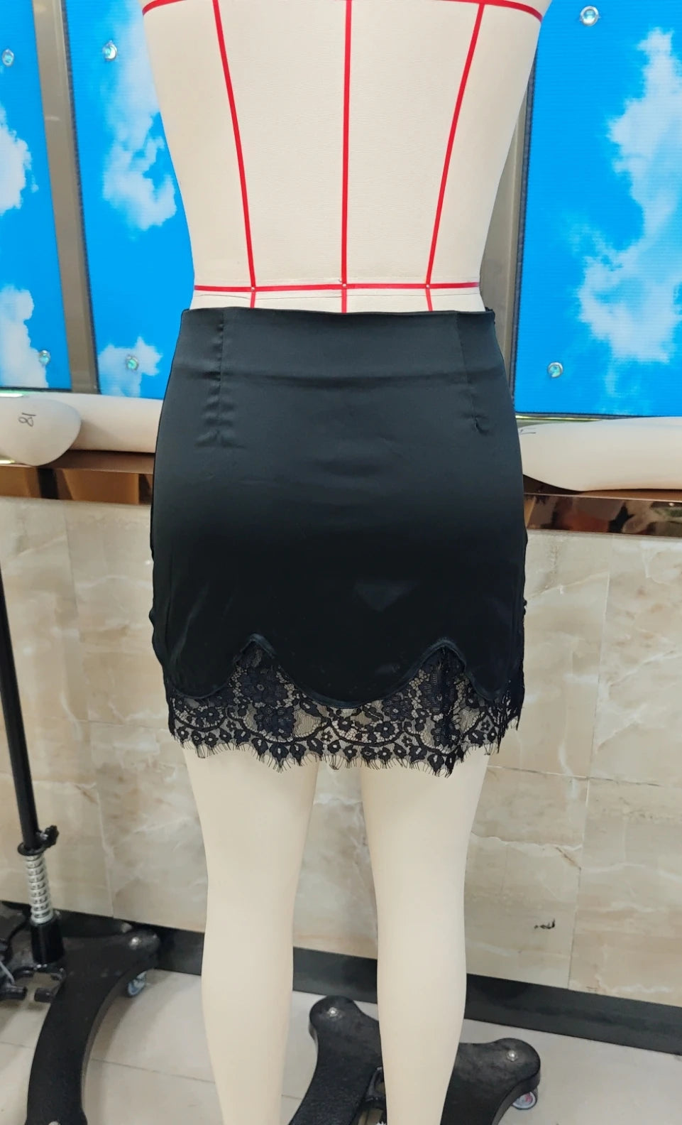 VacationGrabs Sexy Solid Lace Patchwork Skirt Women Fashion Straight Irregular Street Short Skirts Female Party Lady Mini Bottoms