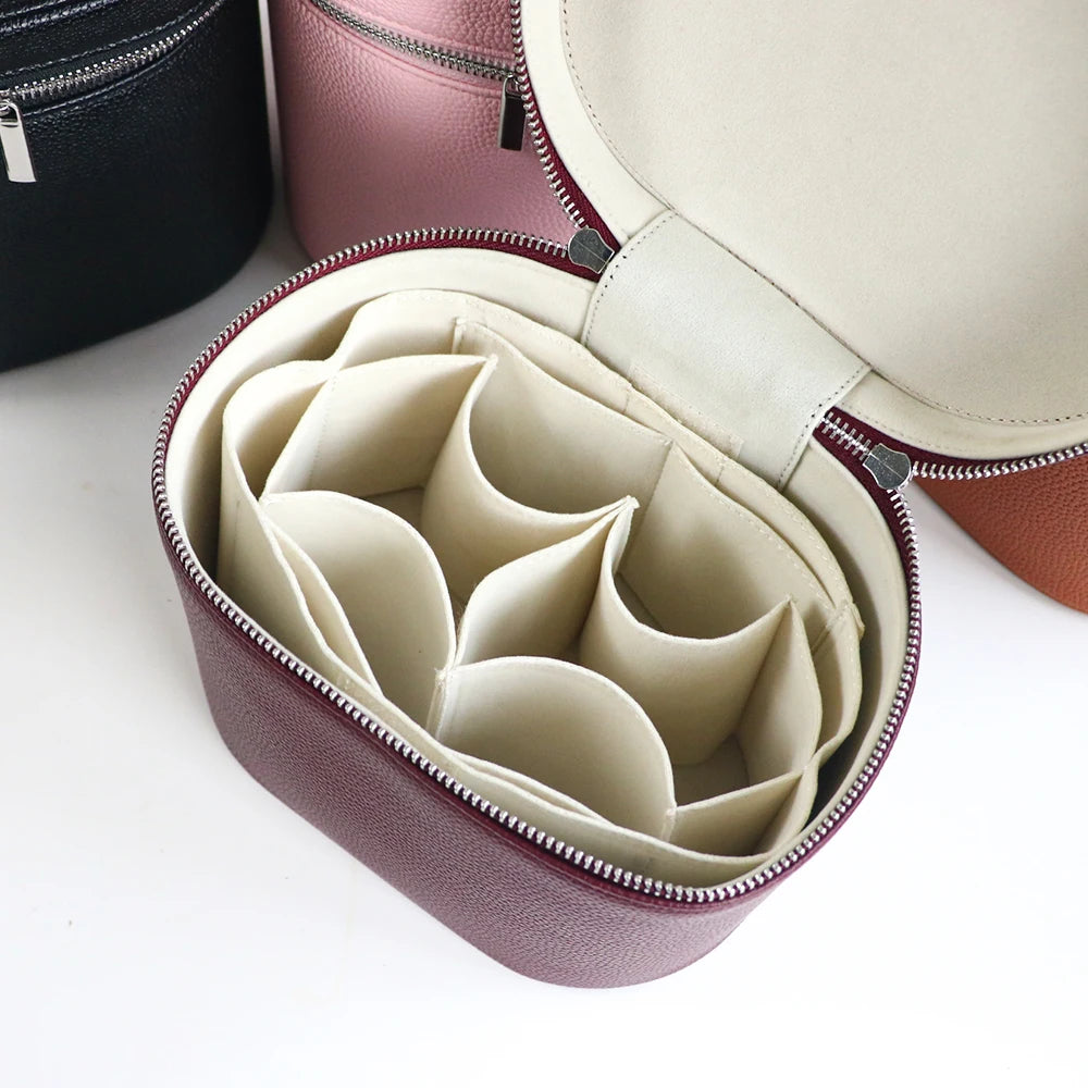 Personalized Travel Friendly Cosmetic Bag, Large-Capacity PU Leather