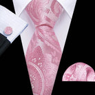 Floral Jacquard Silk Tie Set for Men - VacationGrabs