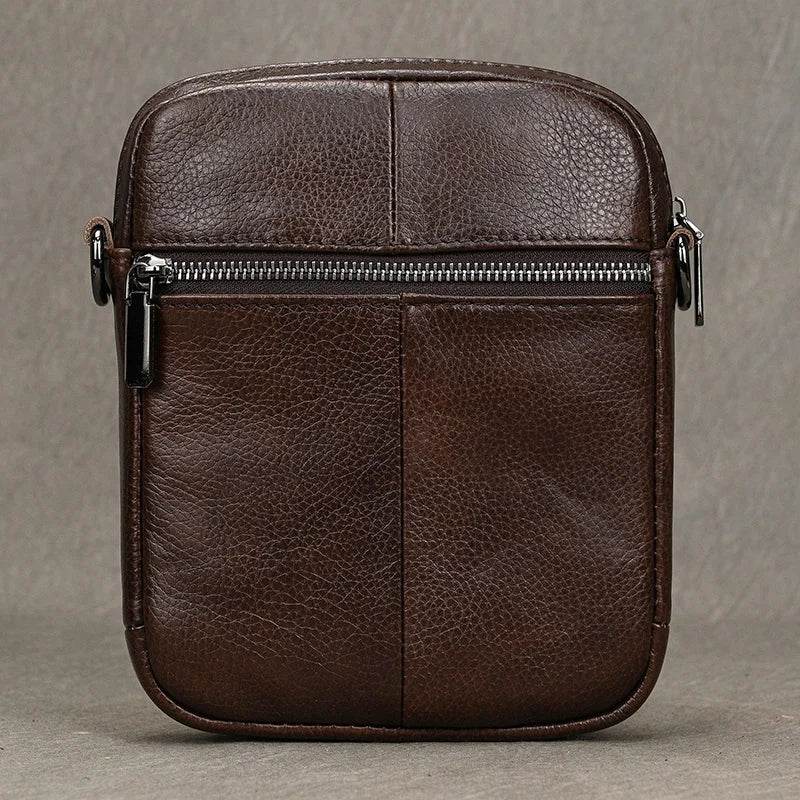 Casual Cowhide Men’s Crossbody Small Shoulder Bag for Phones - VacationGrabs