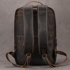 Vintage Men's Crazy Horse Leather Backpack Travel Rucksack Bag - VacationGrabs