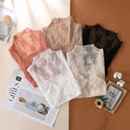 Floral Lace Layering Shirt Long Sleeve See Thru Mesh