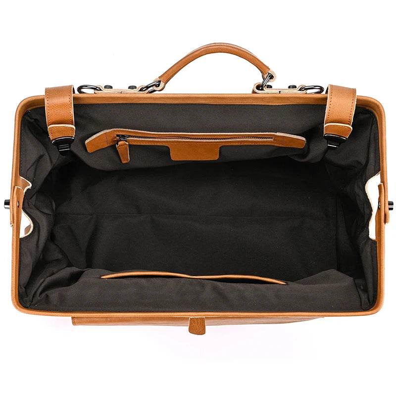 Fashionable Men’s Tote Weekender Bag Leather Travel Luggage - VacationGrabs