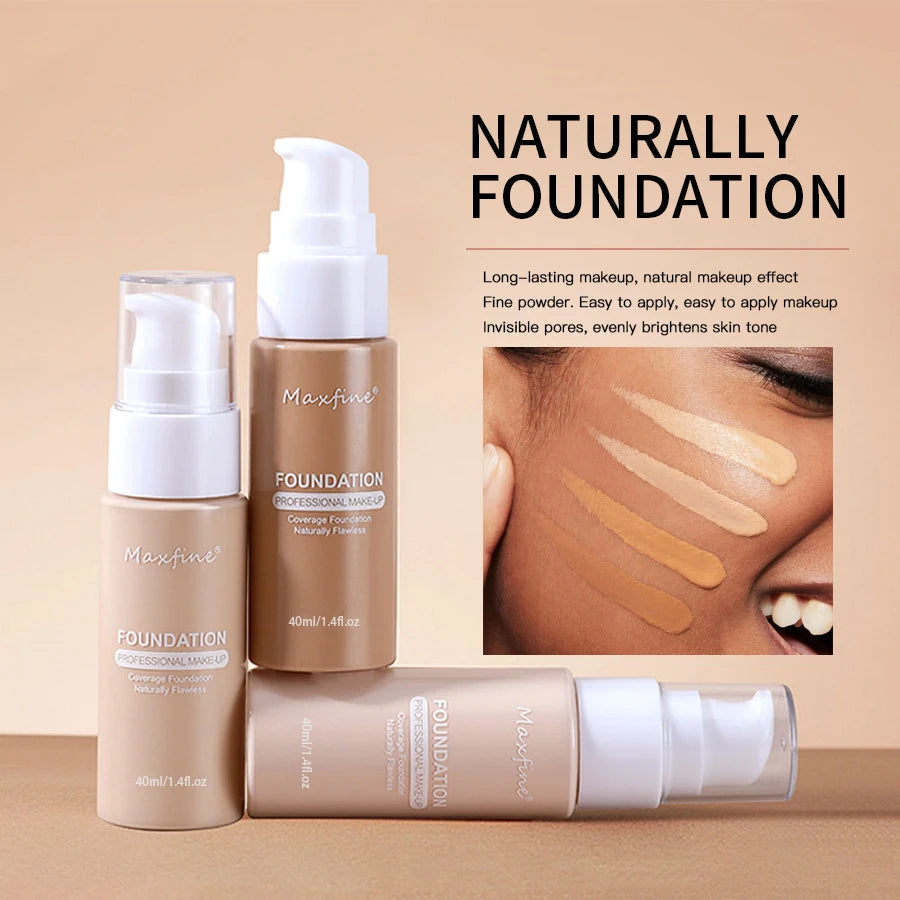 Women's Liquid Foundation, High Coverage, 12 Colors, 40ml