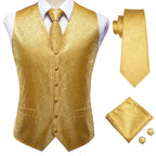 Men's gold vest set with necktie how to tie instructions included