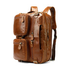 Genuine Leather Men’s Travel Backpack Luxury School Bag 17"
