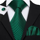 Green Silk Tie Set for Men: Multiple Shades Available - VacationGrabs