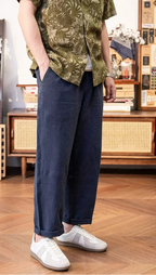 Red Tornado Old Money Aesthetic Linen Pants Men's Casual Pleated Trousers Loose Fit