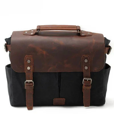 Large Men's Genuine Leather Briefcase 13" Laptop Bag