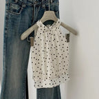 Polka Dot Halter Neck Off-Shoulder Top for Women