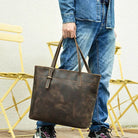 Men Women’s Crazy Horse Leather Messenger Bag Totes - VacationGrabs