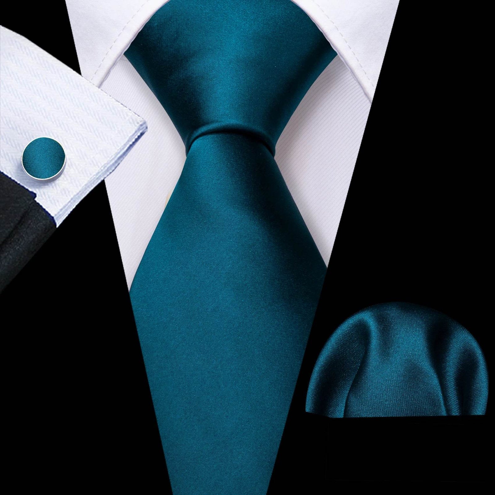 Green Silk Tie Set for Men: Multiple Shades Available - VacationGrabs