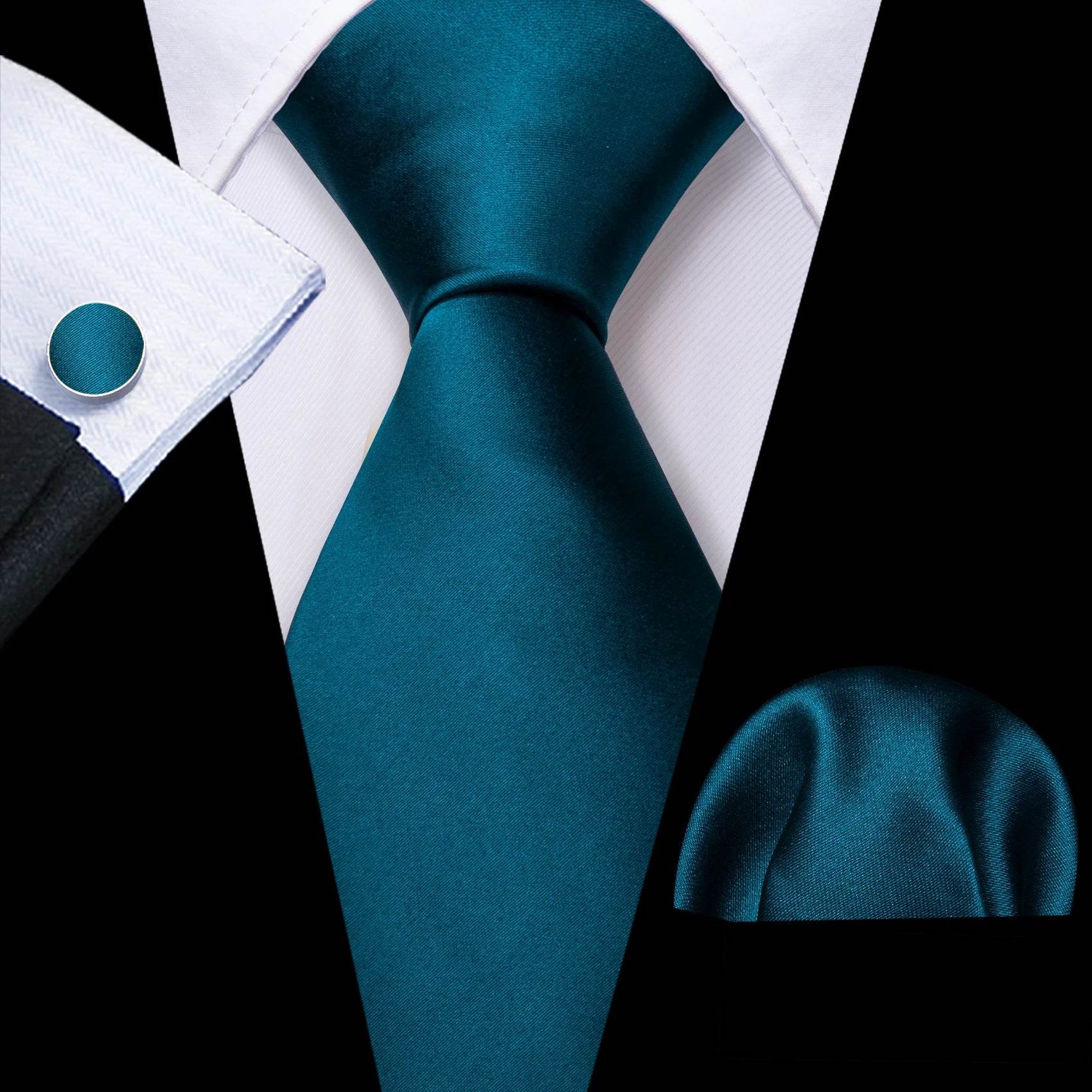 Green Silk Tie Set for Men: Multiple Shades Available - VacationGrabs