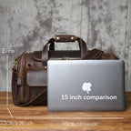 Men's Vintage Genuine Leather Travel Duffel Bag – Large Capacity Weekender