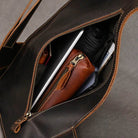 Anti-Theft Crazy Horse Leather School Backpack Travel Bag Men - VacationGrabs