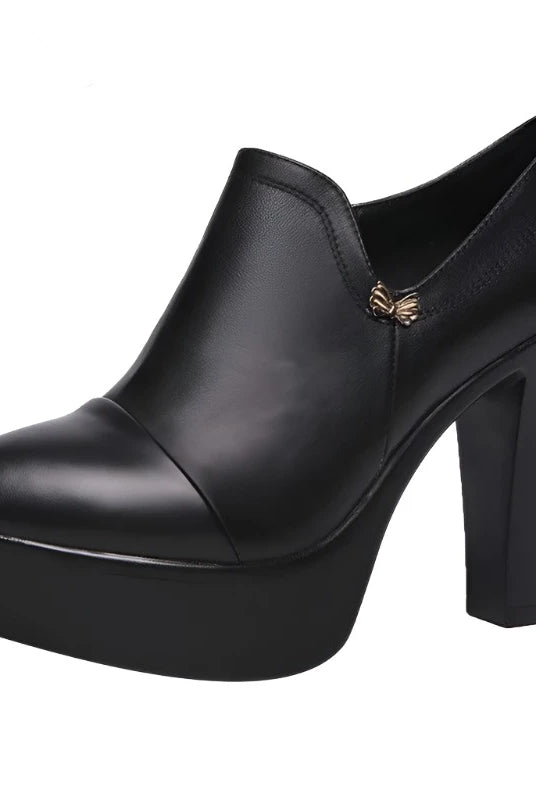 Women's Shoes - Heels Black Block Heels Platform Pumps Women's Trouser Heels