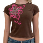 Gothic T Shirt with Skull Graphic for Women