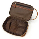 Crazy Horse Genuine Leather Small Travel Toiletry Bag - VacationGrabs