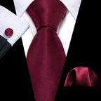 Red Silk Tie Set for Men: Burgundy, Maroon, & More - VacationGrabs