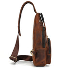 Leather Single Shoulder Sling Bag Chest Bags For Men