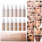 Women's Liquid Foundation, High Coverage, 12 Colors, 40ml