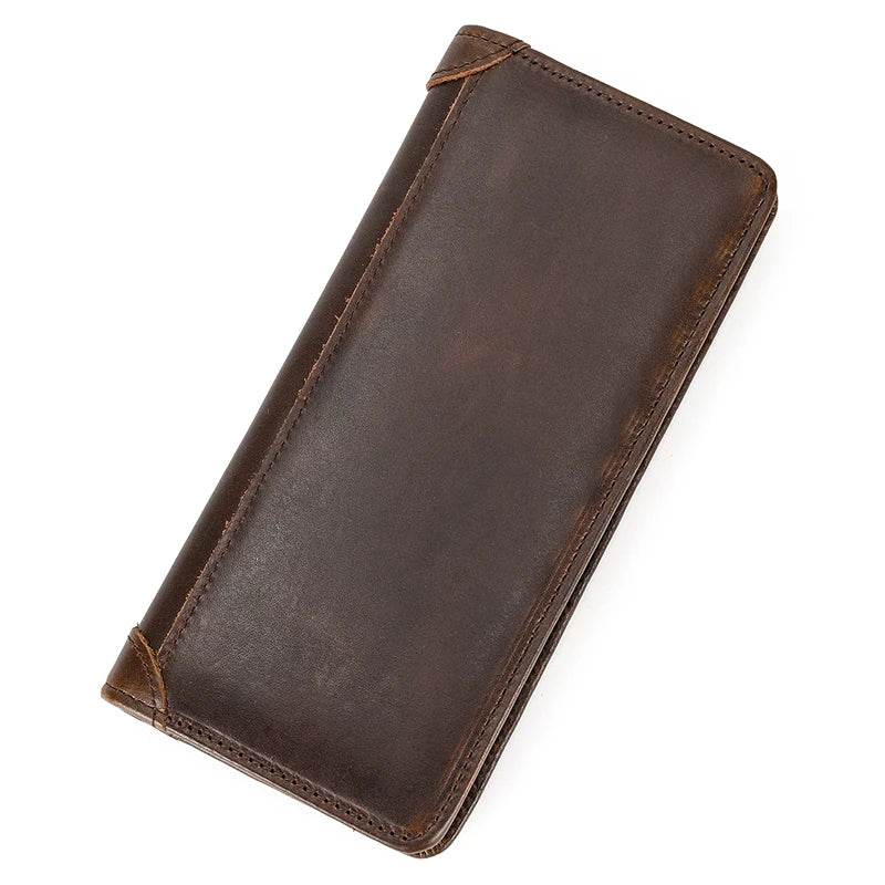 Casual Men’s Long Wallet with Mobile Phone Card Holder Natural Cow Skin - VacationGrabs