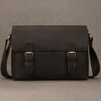 Top Leather Crazy Horse Leather 9.7" Ipad Shoulder Bag