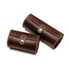 Leather Watch Case with Three Round Buckles for Convenient Travel Storage - VacationGrabs
