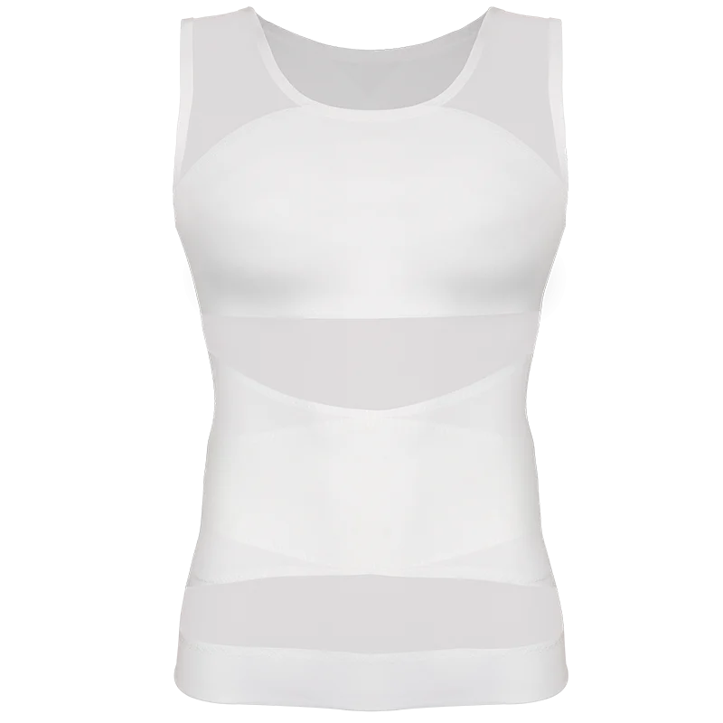 Mens Compression Shirts Body Shaper Slimming Undershirt Tank Tops  Sleeveless Workout Tummy Control Shapewear Vest