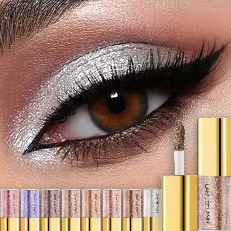 Silver Shimmer Liquid Eyeshadow, Waterproof Glitter Highlighter