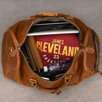 Custom Name Leather Duffel Bag Men’s Weekender Travel Bag - VacationGrabs