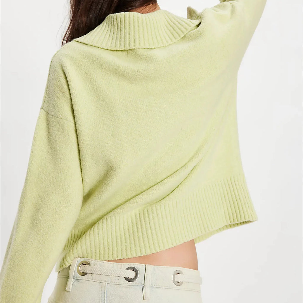 VacationGrabs Boho Women Sweater Long Sleeve Oversized Button Collared Pullover Lapel V Neck Knitted Jumper Tops Winter Fall Knitwear