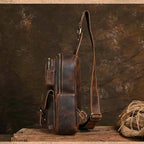 Men's Genuine Leather Sling Bag – Half Moon Crossbody