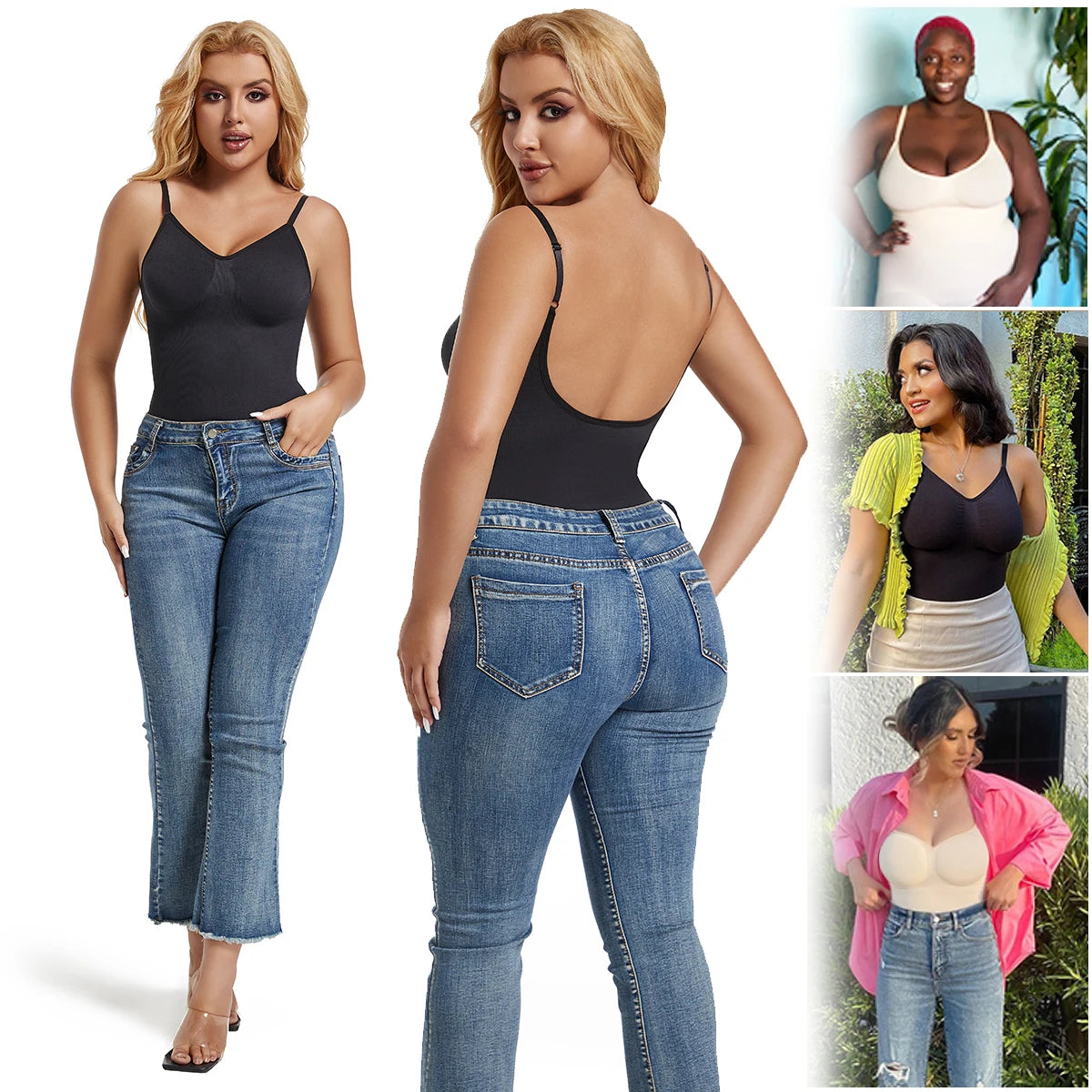 Open-Crotch Backless Bodysuit Shaper & Tummy Corset