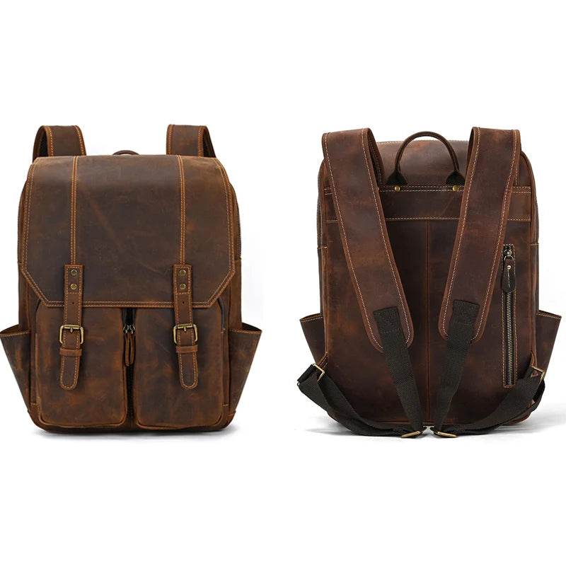Fashion Crocodile Leather Men’s Backpack Casual Travel Bag - VacationGrabs