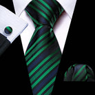 Green Silk Tie Set for Men: Multiple Shades Available - VacationGrabs