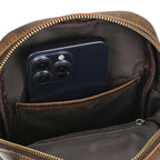 Genuine Leather Sling Bag – Men's Retro Crossbody Chest Bag