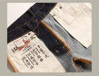 Red Tornado Mens Slim Straight Jeans Rinsed Red Selvedge Denim Pants