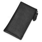 Crazy Horse Leather Zipper Wallet with Key Chain for Coins & Cards - VacationGrabs